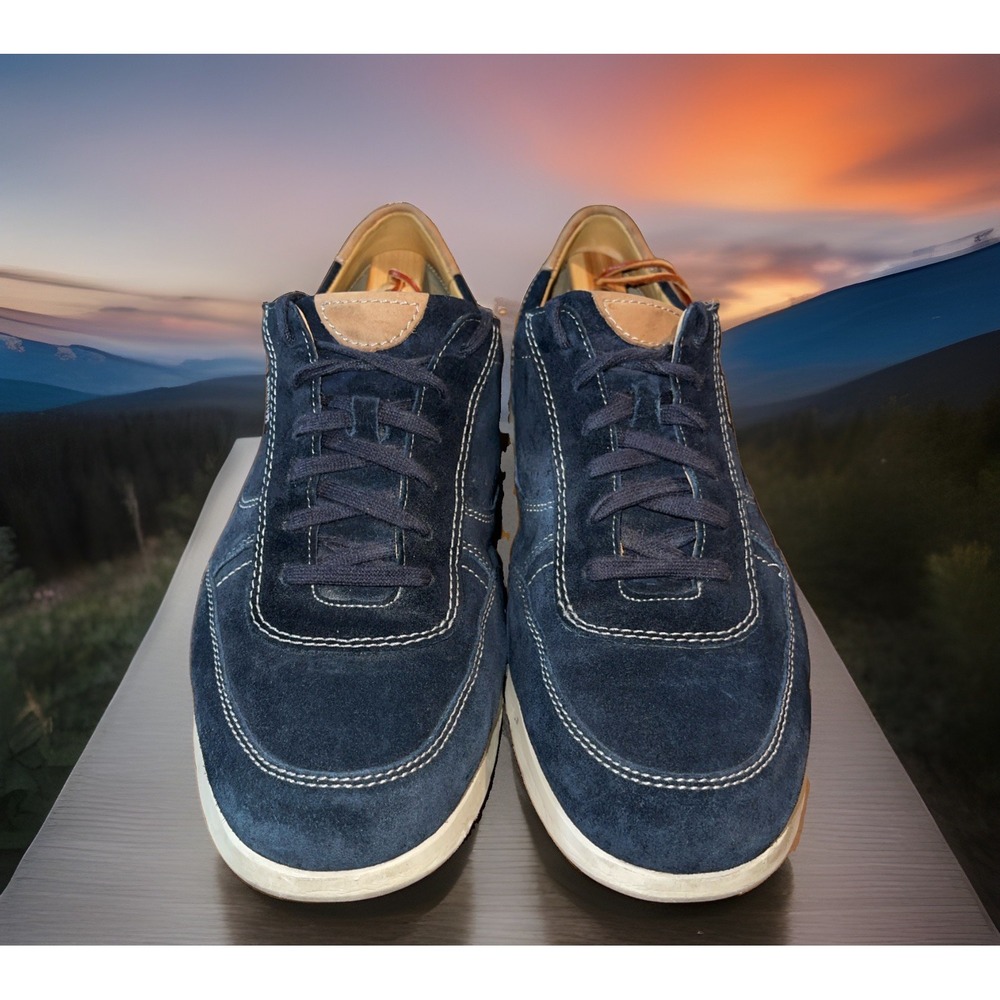 Mephisto Suede Casual Shoes Men 11.5 Navy Blue 9 4511313690 Runoff Jet - Picture 3 of 9